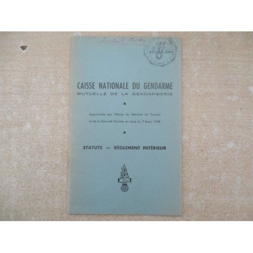 Livret Caisse Nationale Du Gendarme