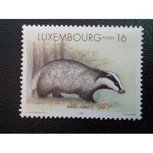 Timbre Luxembourg Yt 1350 Blaireau Européen (Meles Meles) 1996 ( 30304 )