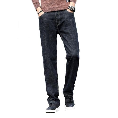 Jeans Relaxed/Loose Fit Homme Stretch 5 Poches Pantalon En Jean Effet Délavé Tissu Comfortable