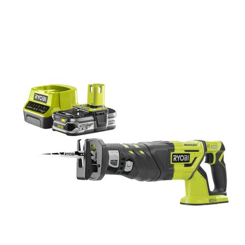 Pack RYOBI Scie sabre Brushless 18V OnePlus R18RS7-0 - 1 Batterie 2.5Ah - 1 Chargeur rapide RC18120-125