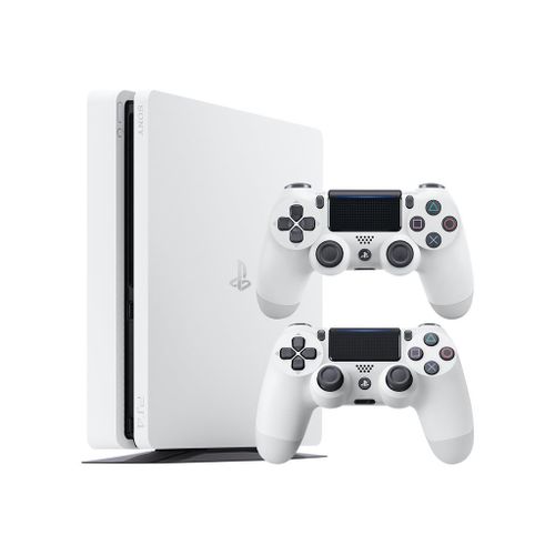 Sony Playstation 4 Slim D 500 Go Blanche + 2 Manettes Dualshock 4 Blanches