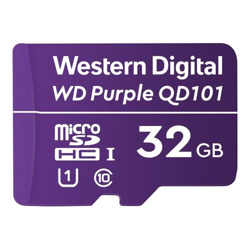 WD Purple SC QD101 WDD032G1P0C - Carte mémoire flash - 32 Go - UHS-I U1 / Class10 - micro SDHC - violet