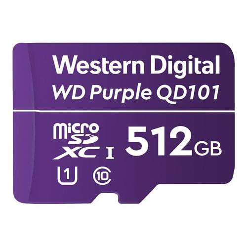WD Purple SC QD101 WDD512G1P0C - Carte mémoire flash - 512 Go - UHS-I U1 / Class10 - microSDXC UHS-I - violet