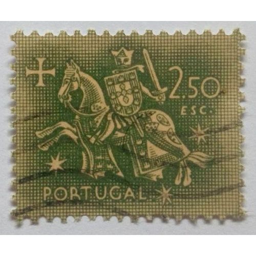 Timbre Portugal - 2,50 Esc. - 1953 - Black Mounted Knight