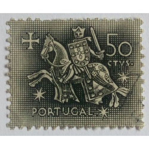 Timbre Portugal - 0,50 Esc. - 1953 - Black Mounted Knight