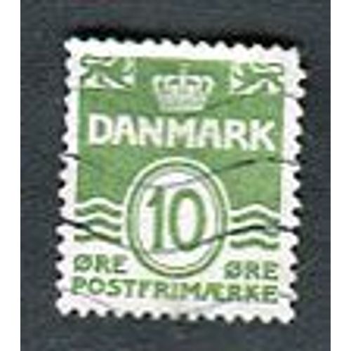 Timbre Oblitéré - " Figure Wave Type Overprint Postfærge " - Danemark - 1953