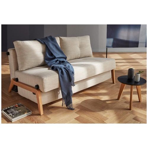 Innovation Living Canapé Design Cubed Wood 02 Convertible Lit 200*140 Cm Tissu Blida Sand Grey