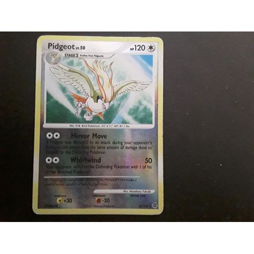 Pokemon Pidgeot (Roucarnage) Carte Anglaise 35/132 Holo Reverse
