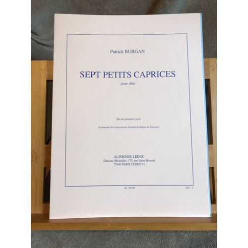 Patrick Burgan Sept Petits Caprices Pour Alto Partition Éditions Leduc