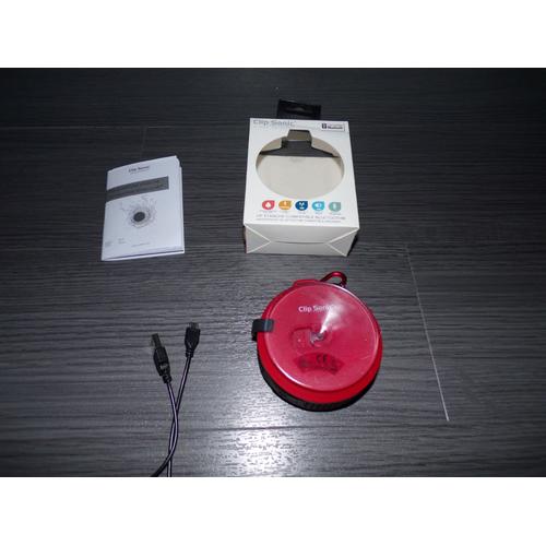 ClipSonic TES154 Rouge - Haut-parleur Bluetooth 5W splashproof avec micro et ventouse ( Catégorie : Station d?accueil IPOD et MP3 )