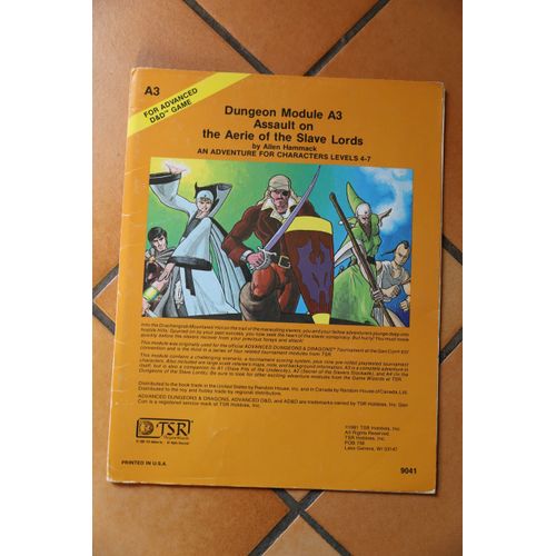The Aerie Of The Slave Lords - A3 - Advanced Dungeons & Dragons Ad&d - 1981