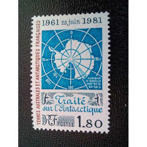 Timbre Terres Australes Et Antarctiques Françaises. Yt 91 Carte De L'antarctique 1981 ( 030504 )