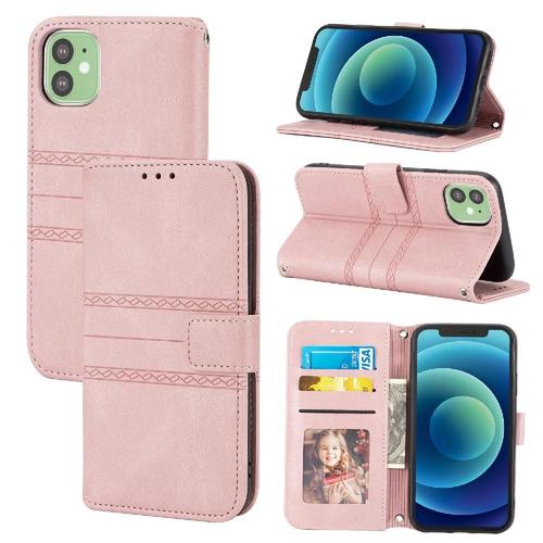 Flip Étui Pour Iphone 11 Pro Max Protection Antichoc Fermeture Magnétique Bicelle Cuir Pu Étui Portefeuille - Couleur Rose