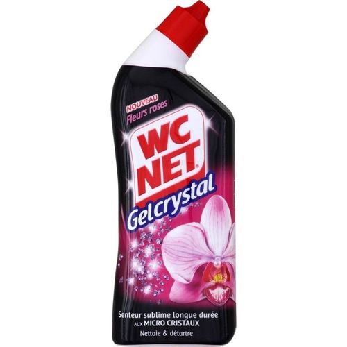 Wc Net Gelcrystal Senteur Sublime Longue Durée Aux Micro Cristaux Fleurs Roses 750ml (Lot De 4) 