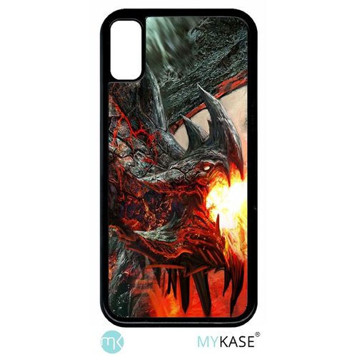 Coque Pour Iphone X - Dragon - Noir