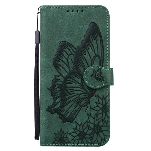 Étui Pour Iphone 12 Pro Max Grand Papillon Portefeuille En Cuir Étui De Téléphone À Bastier Avec Support De Fente Pour Carte Bicelle De Protection - Vert