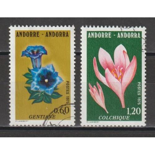 Andorre Français, 1975, Flore (Fleurs Des Vallées D'andorre), N°245 + 247, Oblitérés.