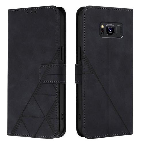 Étui Pour Samsung Galaxy S8 Titulaire De La Carte De Crédit Portefeuille Couverture Cuir Pu Livre De Protection Flip Folio - Noir