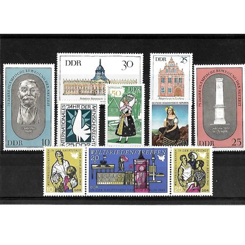 Allemagne- Rda -Lot De 10 Timbres Neuf**-Gomme Intacte- 1 Er Choix