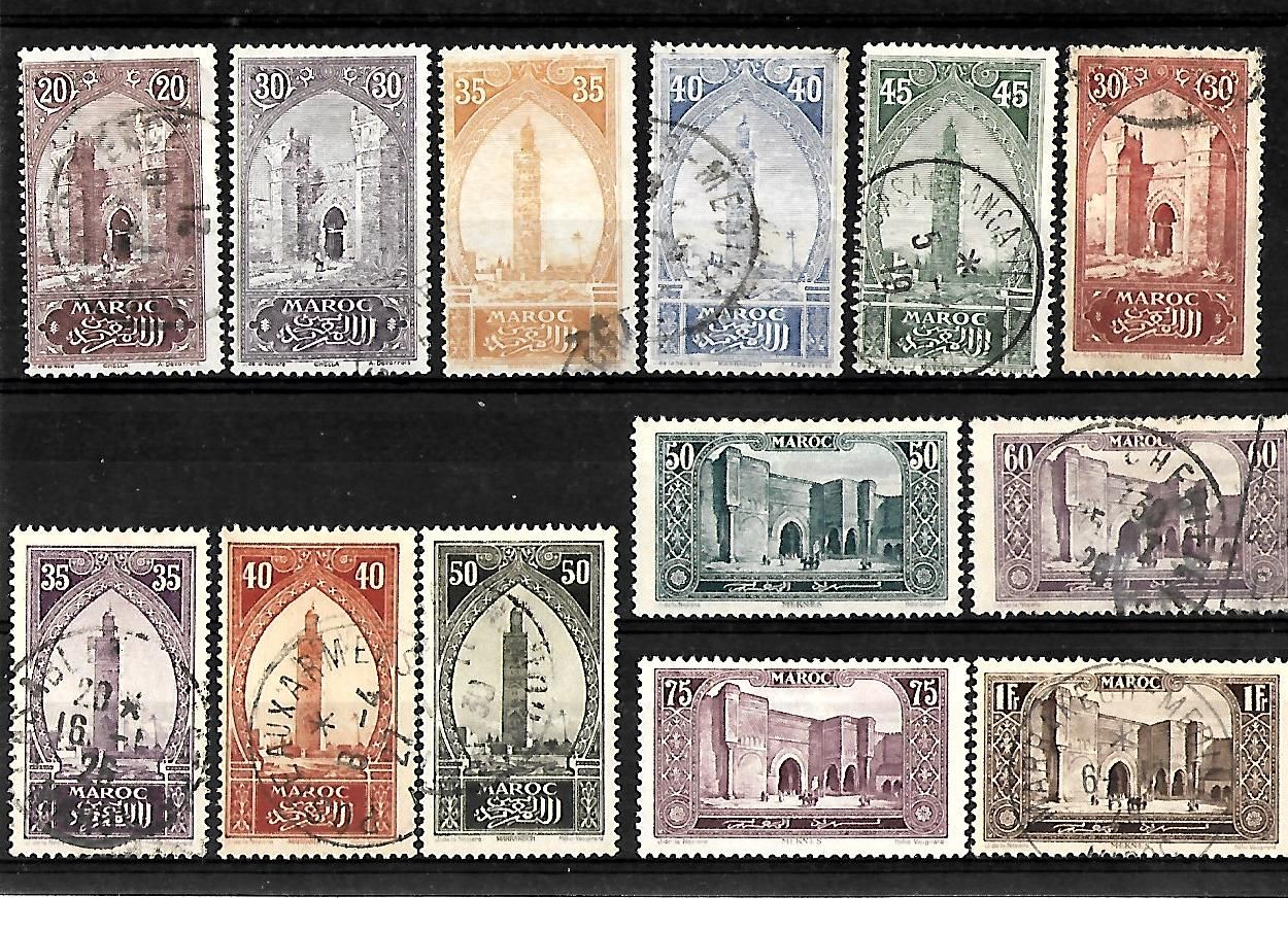 Maroc-Protectorat Français- 1917 /1927 -Lot De 13 Timbres Oblitérés-Très Bon Etat