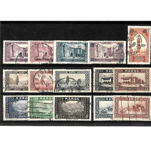 Maroc-Protectorat Français- 1923 /1924 -Lot De 15 Timbres Oblitérés-Très Bon Etat