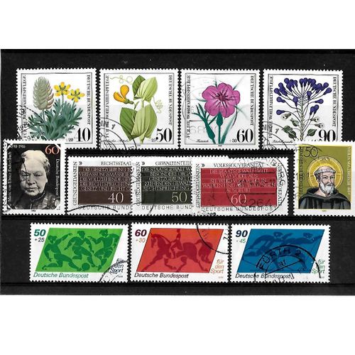 Allemagne- Rfa -Lot De 12 Timbres Oblitérés-Très Bon Etat