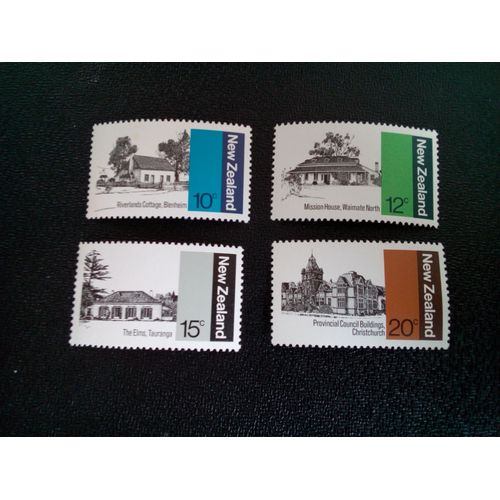 Timbre Nouvelle-Zelande Yt 737 A 740 Séries: Architecture 1979 ( 030504 1 )