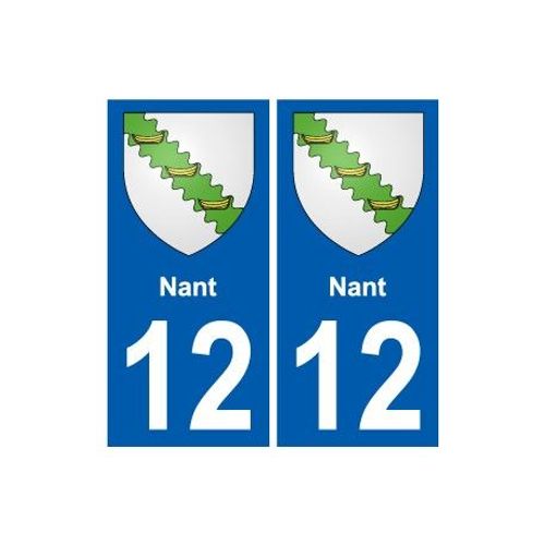 12 Nant Blason Autocollant Plaque Stickers Ville - Couleur : Droits - Angles : Droits