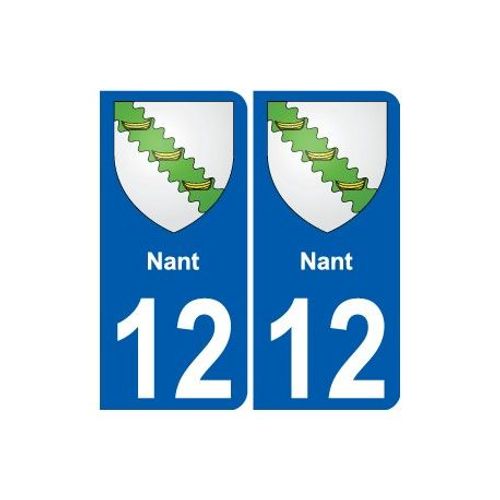 12 Nant Blason Autocollant Plaque Stickers Ville - Couleur : Arrondis - Angles : Arrondis