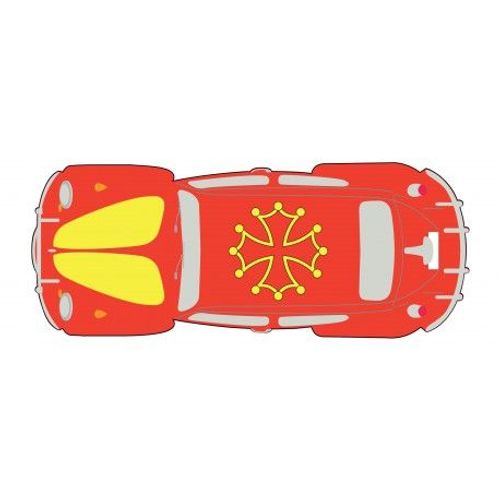 Autocollant Coccinelle Voiture Dos Occitan Sticker Adhesif - Taille : 8 Cm