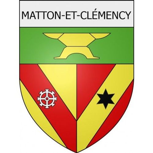 Matton-Et-Clémency 08 Ville Stickers Blason Autocollant Adhésif - Taille : 17 Cm