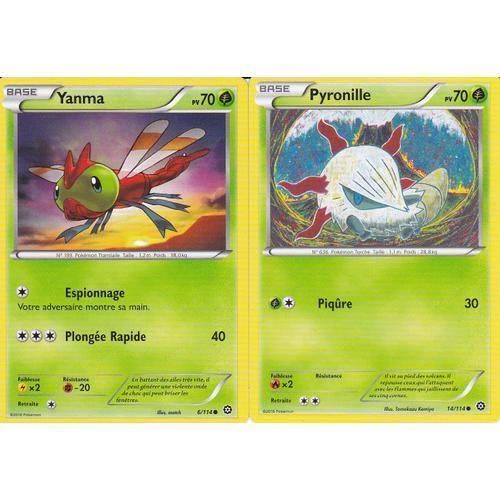 2 Cartes Pokemon - Yanma 6/114 Et Pyronille 14 /114 - Xy11 Offensive Vapeur - Françaises