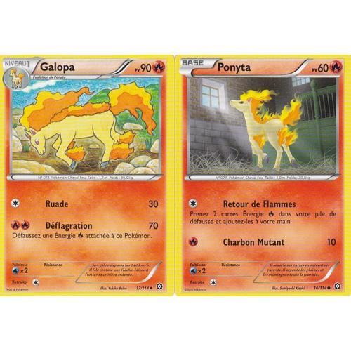 2 Cartes Pokemon - Galopa 17/114 Et Ponyta 16/114 - Xy11 Offensive Vapeur - Françaises