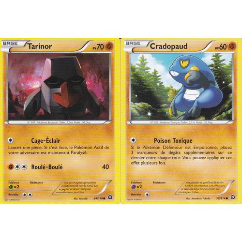 2 Cartes Pokemon - Tarinor 54/114 Et Cradopaud 58/114 - Xy11 Offensive Vapeur - Françaises