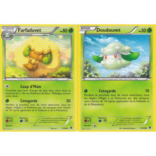 2 Cartes Pokemon - Farfaduvet 11/98 Et Doudouvet 10/98 Édition Noir Et Blanc Pouvoirs Émergents - Françaises