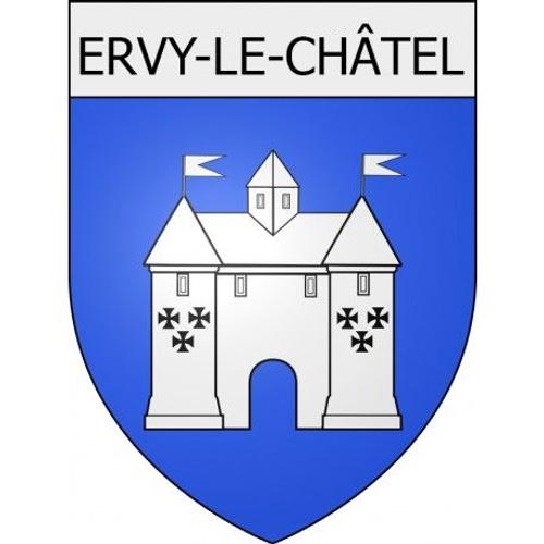 Ervy-Le-Châtel 10 Ville Stickers Blason Autocollant Adhésif - Taille : 17 Cm