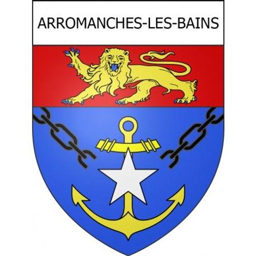 Arromanches-Les-Bains 14 Ville Stickers Blason Autocollant Adhésif - Taille : 4 Cm