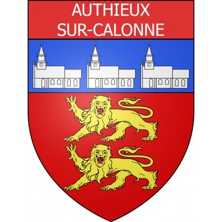 Authieux-Sur-Calonne 14 Ville Stickers Blason Autocollant Adhésif - Taille : 8 Cm