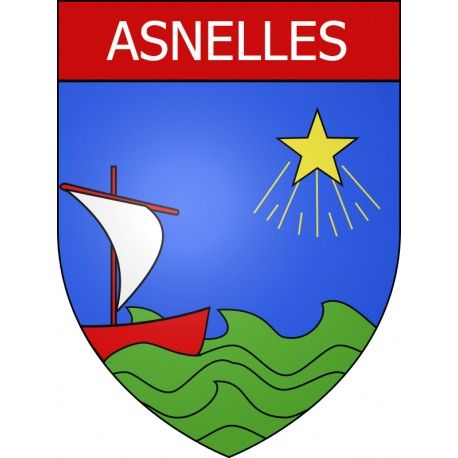 Asnelles 14 Ville Stickers Blason Autocollant Adhésif - Taille : 17 Cm