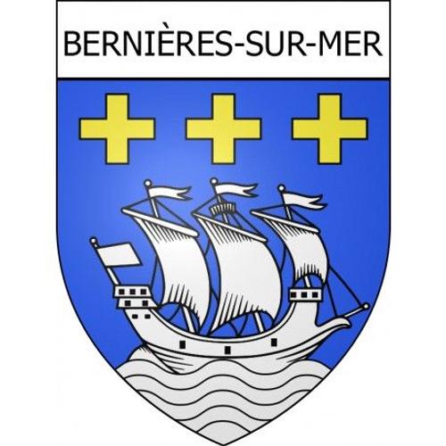 Bernières-Sur-Mer 14 Ville Stickers Blason Autocollant Adhésif - Taille : 4 Cm