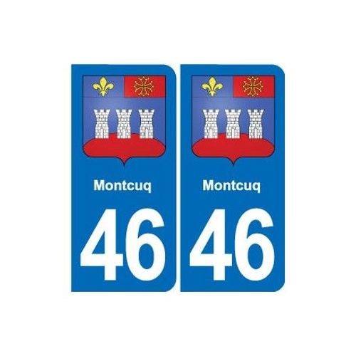 46 Montcuq Blason Autocollant Plaque Stickers Ville - Couleur : Arrondis - Angles : Arrondis