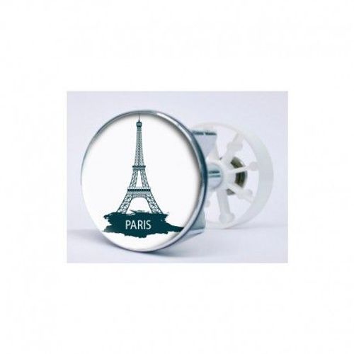 Stickers Tour Eiffel 1 Autocollant Bonde Lavabo Évier Bouchon - Taille : 6,2 Cm