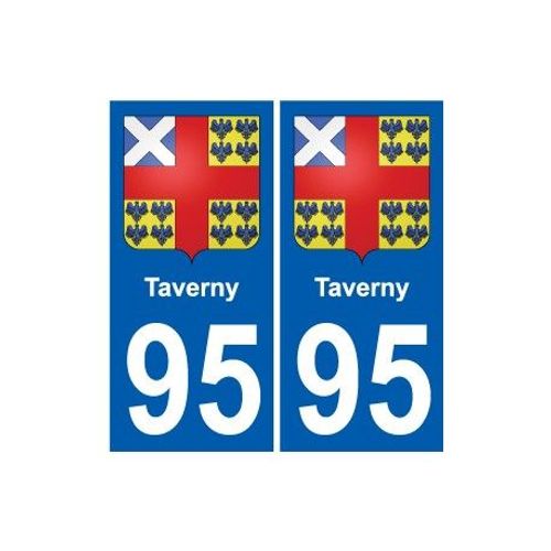 95 Taverny Blason Autocollant Plaque Stickers Ville - Couleur : Droits - Angles : Droits