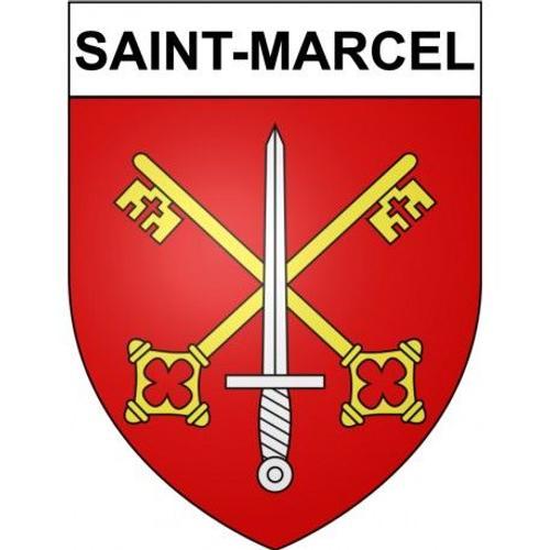 Saint-Marcel 71 Ville Stickers Blason Autocollant Adhésif - Taille : 4 Cm