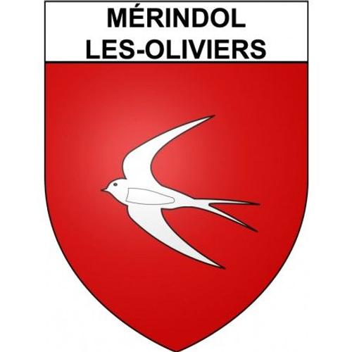 Mérindol-Les-Oliviers 26 Ville Stickers Blason Autocollant Adhésif - Taille : 4 Cm