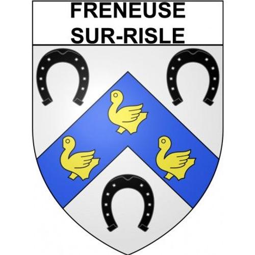 Freneuse-Sur-Risle 27 Ville Stickers Blason Autocollant Adhésif - Taille : 4 Cm