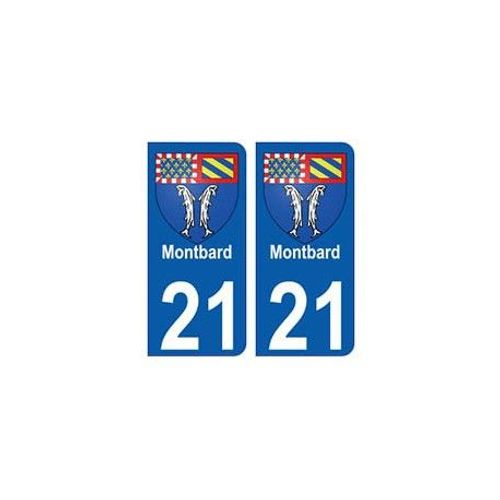 21 Montbard Blason Autocollant Plaque Stickers Ville - Couleur : Arrondis - Angles : Arrondis