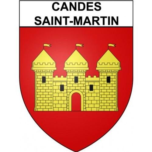 Candes-Saint-Martin 37 Ville Stickers Blason Autocollant Adhésif - Taille : 12 Cm