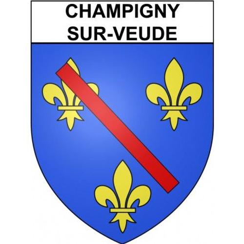 Champigny-Sur-Veude 37 Ville Stickers Blason Autocollant Adhésif - Taille : 17 Cm