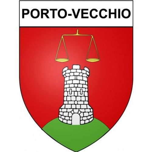 Porto-Vecchio 20 Ville Stickers Blason Autocollant Adhésif - Taille : 4 Cm
